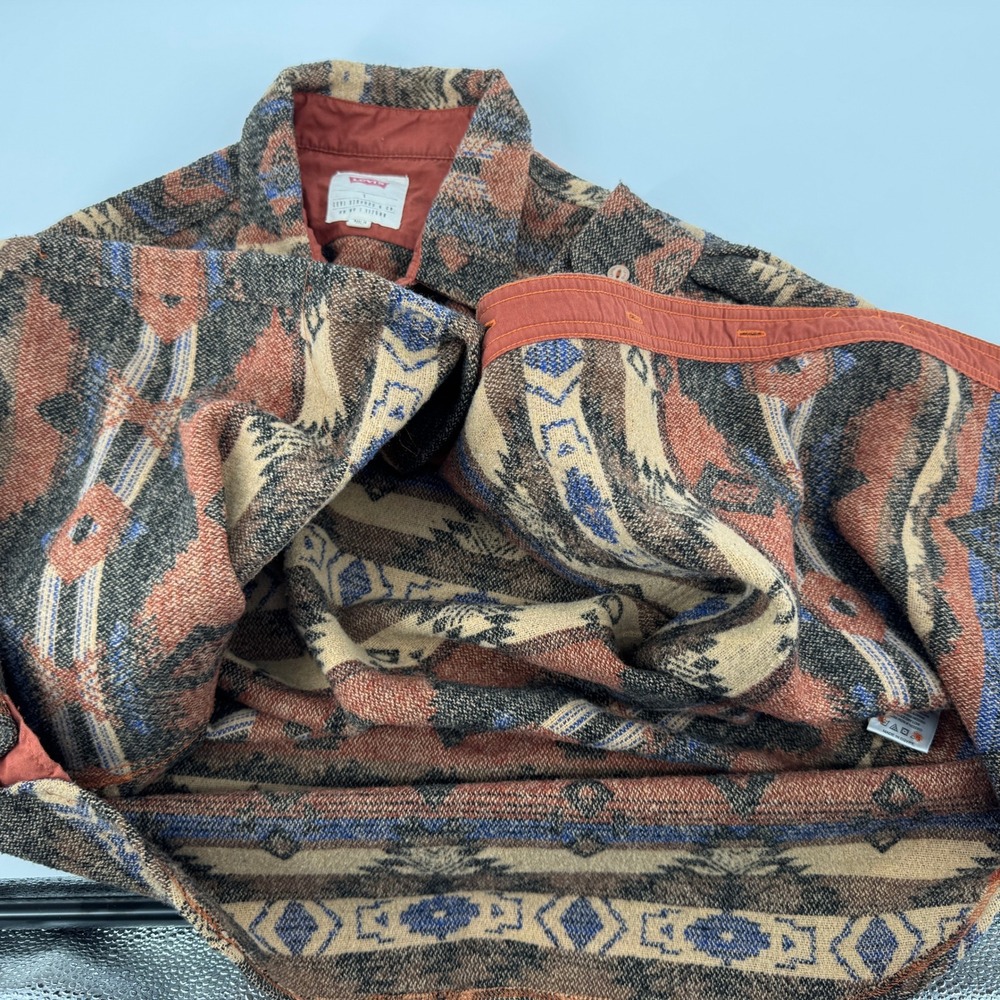 Levi's Multicolor Aztec-Pattern Lightweight Shirt Jacket - Brown Rust Blue - Picture 9 of 11